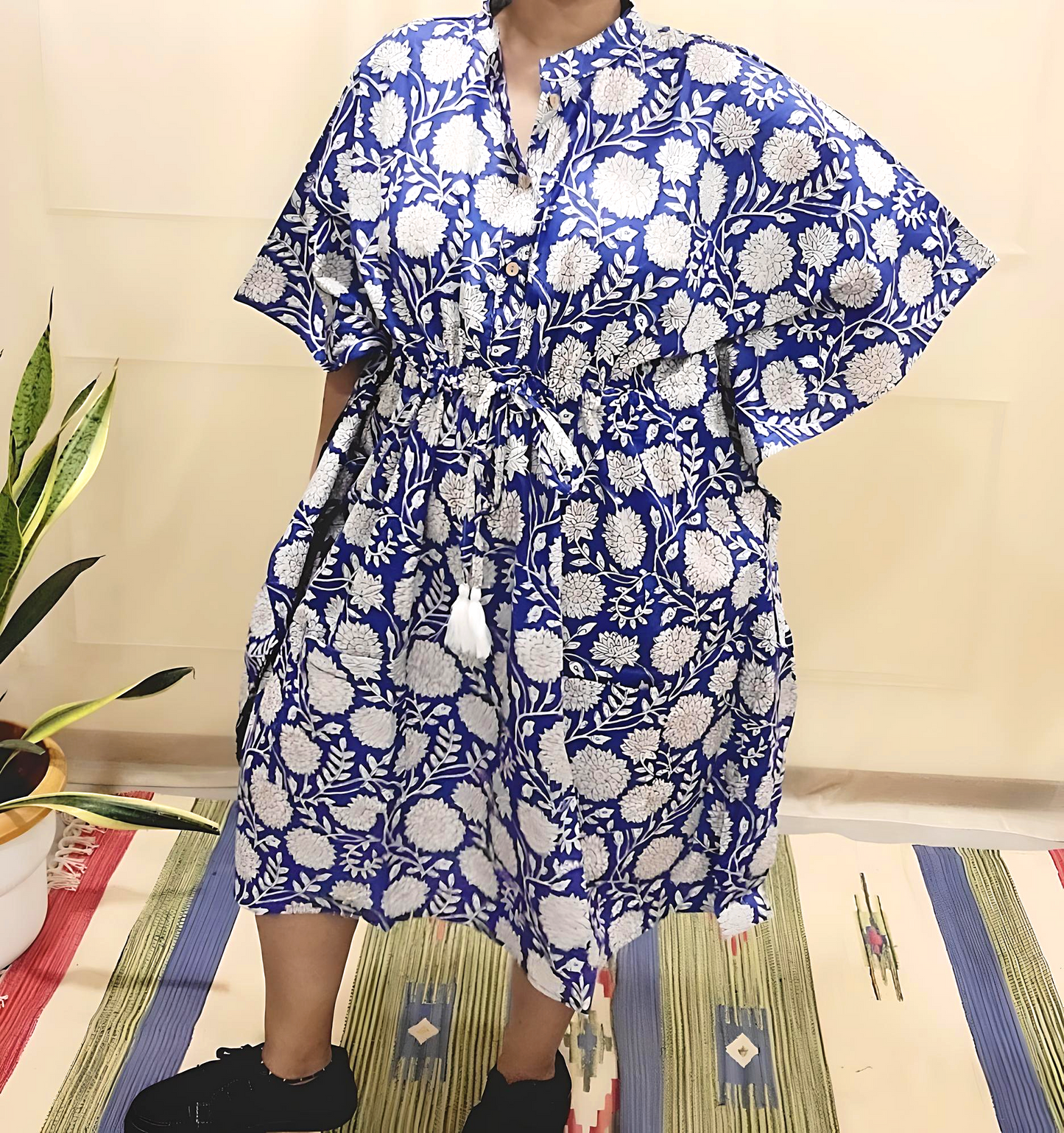 Short Kaftans in cotton with unique hand block prints in free size