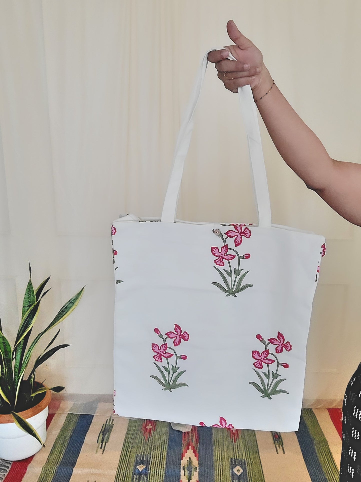 Canvas bag -Block Printed