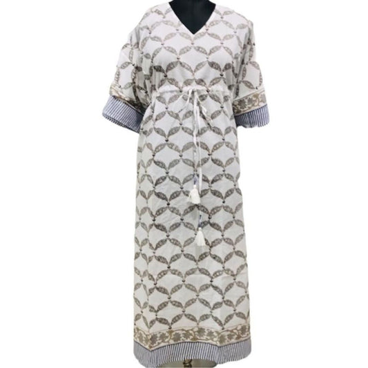Artisanal Elegance: Handcrafted Cotton Block Printed Dress with Intricate Patterns and AZO free Dyes - Indianidhi