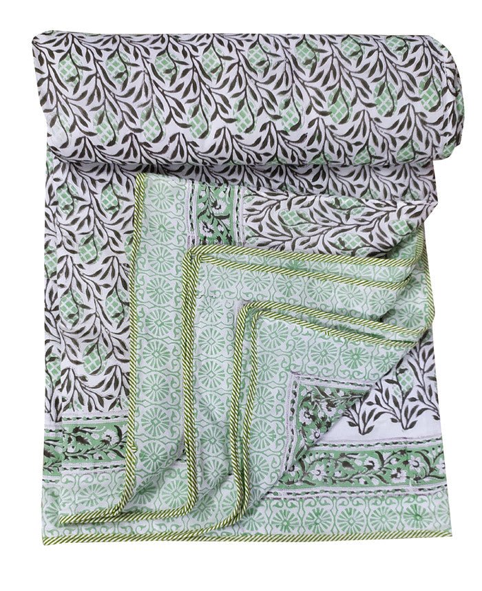 Exquisite Hand Block Printed Dohar Blanket - Traditional Artistry for Comfort - Indianidhi