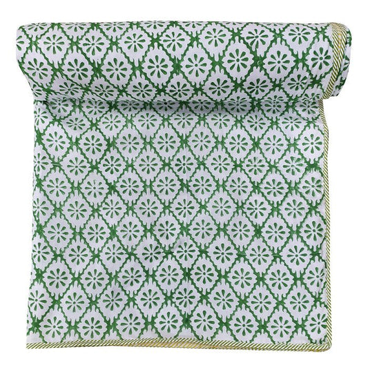 Exquisite Hand Block Printed Dohar Blanket - Traditional Artistry for Comfort - Indianidhi