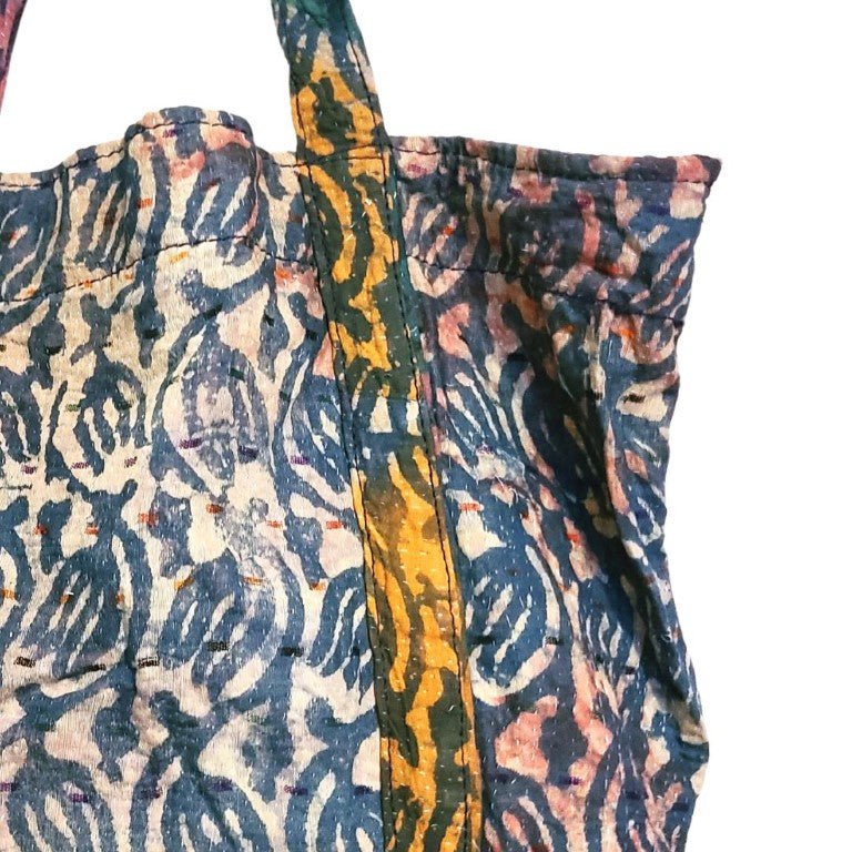 Handcrafted Kantha Tote Bag: Exquisite Blend of Style and sustainable fashion - Indianidhi