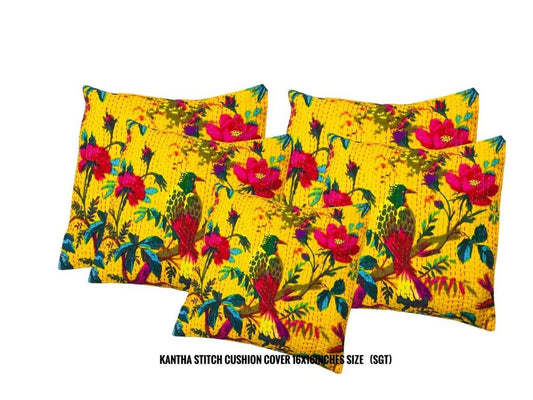 Kantha Cushion Cover | Set of 5(KC01) - Indianidhi